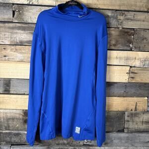 Nike Pro Combat Dri Fit Shirt, Blue, Medium